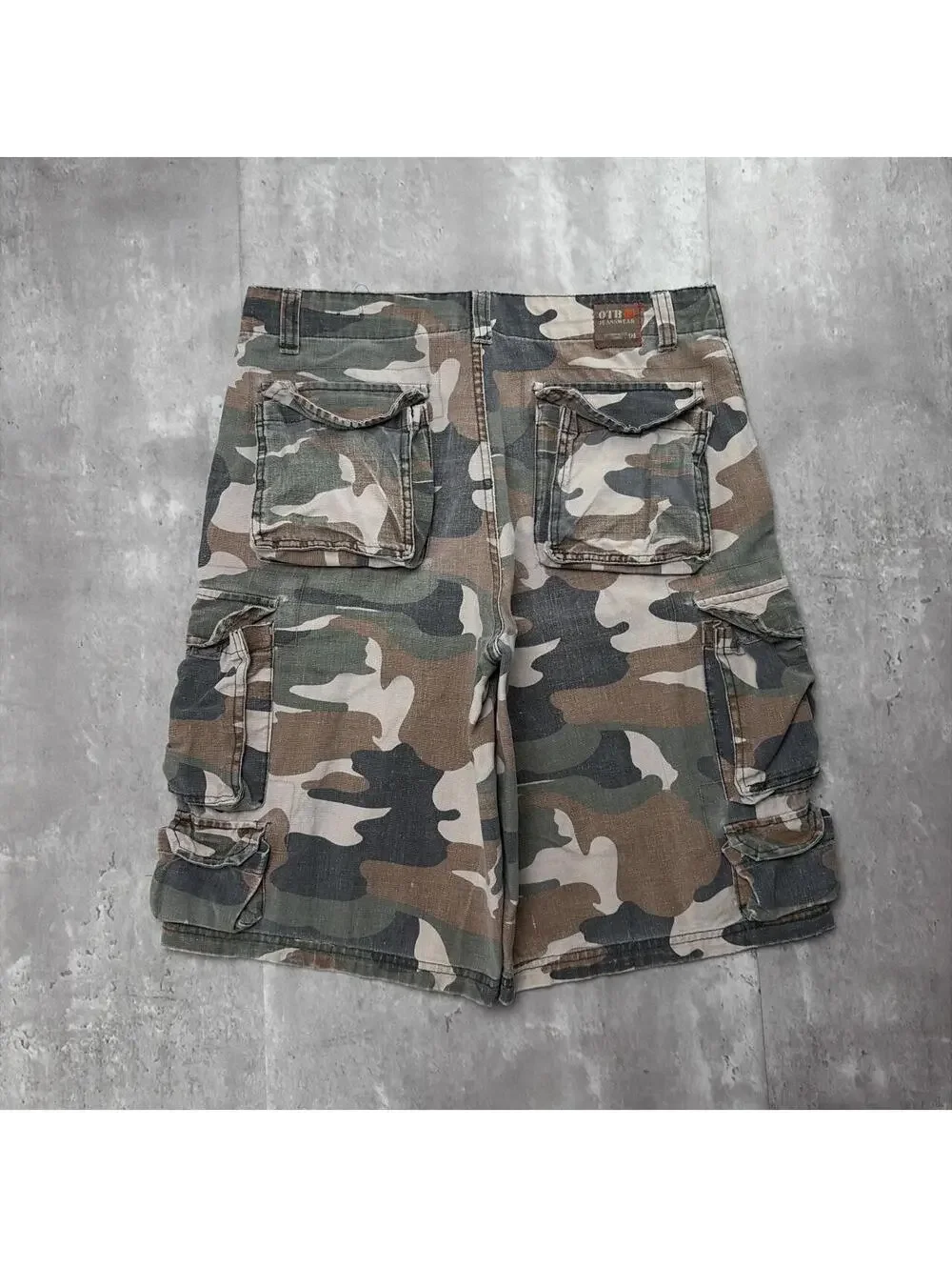 Y2K Camo OTB Grunge Gothic Baggy Cargo Skater Shorts